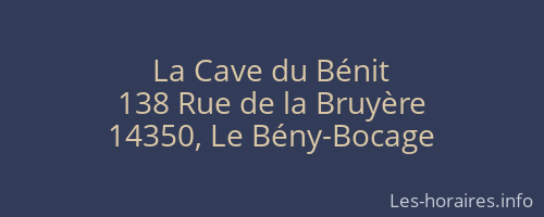 La Cave du Bénit