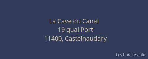 La Cave du Canal
