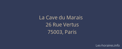 La Cave du Marais