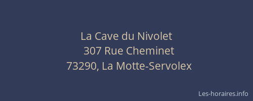 La Cave du Nivolet