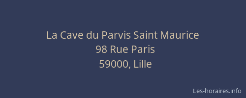 La Cave du Parvis Saint Maurice