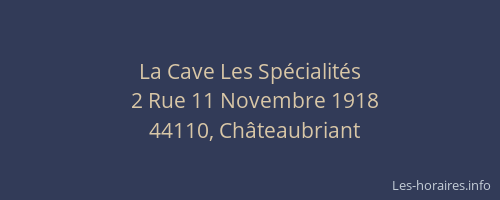 La Cave Les Spécialités