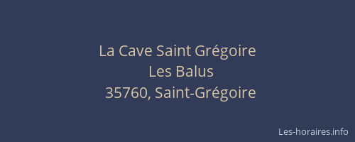 La Cave Saint Grégoire