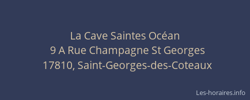 La Cave Saintes Océan