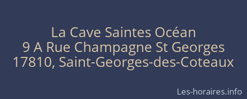 La Cave Saintes Océan
