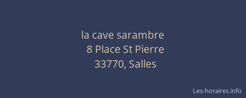 la cave sarambre