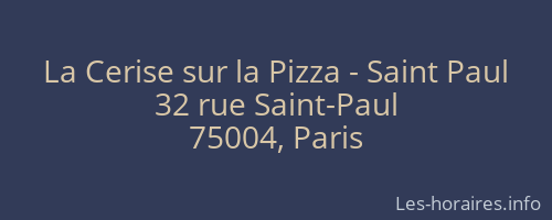 La Cerise sur la Pizza - Saint Paul