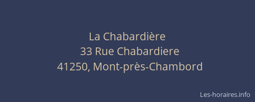La Chabardi&egrave;re