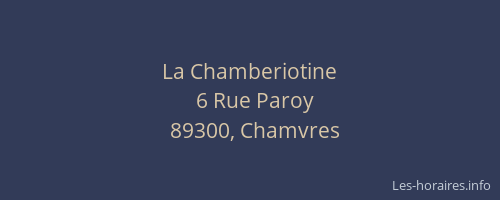 La Chamberiotine