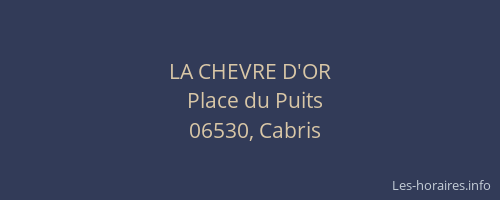 LA CHEVRE D'OR