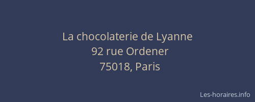 La chocolaterie de Lyanne