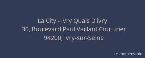 La City - Ivry Quais D'ivry