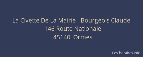 La Civette De La Mairie - Bourgeois Claude