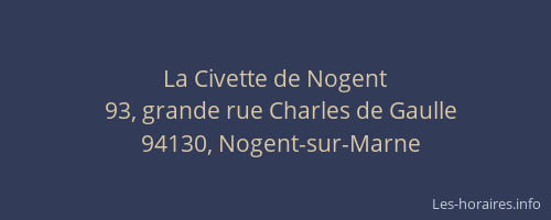 La Civette de Nogent