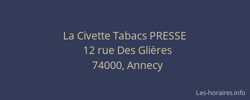La Civette Tabacs PRESSE