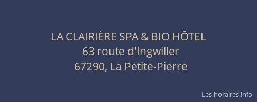 LA CLAIRIÈRE SPA & BIO HÔTEL