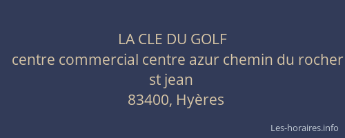 LA CLE DU GOLF
