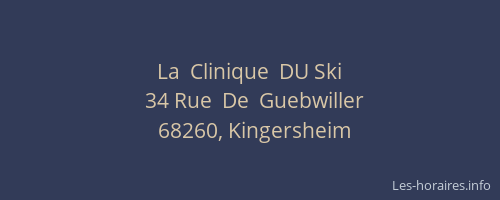 La  Clinique  DU Ski