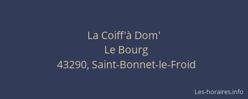 La Coiff'&agrave; Dom'