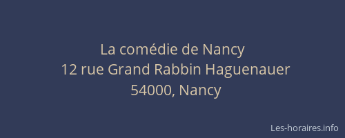 La comédie de Nancy