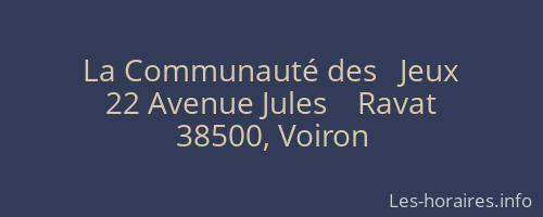 La Communauté des   Jeux