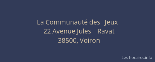 La Communaut&eacute; des   Jeux