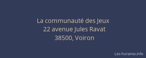 La communaut&eacute; des Jeux