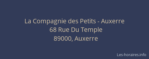 La Compagnie des Petits - Auxerre