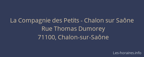 La Compagnie des Petits - Chalon sur Saône