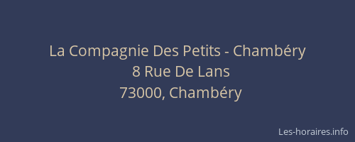 La Compagnie Des Petits - Chambéry
