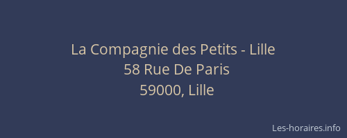 La Compagnie des Petits - Lille