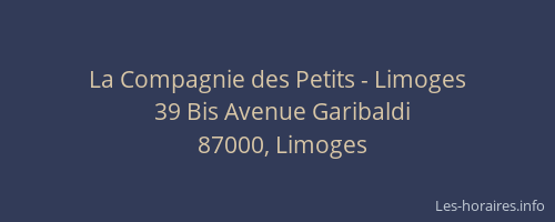 La Compagnie des Petits - Limoges