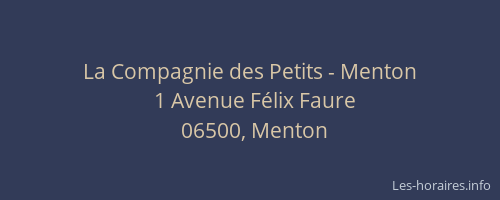 La Compagnie des Petits - Menton