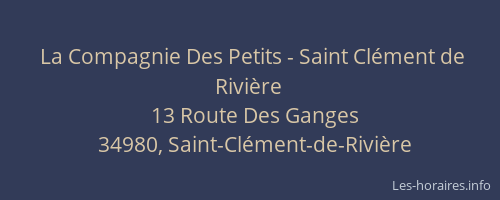 La Compagnie Des Petits - Saint Clément de Rivière