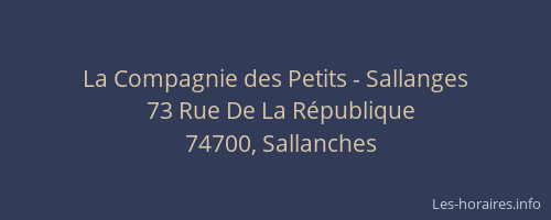 La Compagnie des Petits - Sallanges