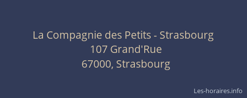 La Compagnie des Petits - Strasbourg