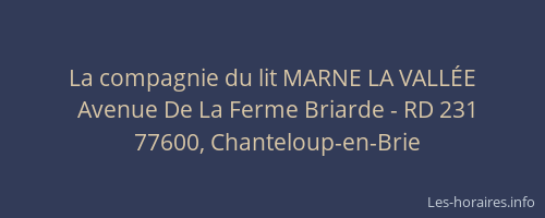 La compagnie du lit MARNE LA VALLÉE