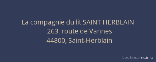 La compagnie du lit SAINT HERBLAIN