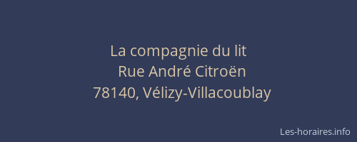 La compagnie du lit