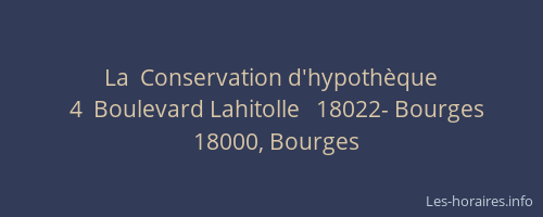 La  Conservation d'hypothèque