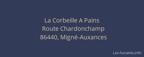 La Corbeille A Pains