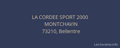 LA CORDEE SPORT 2000