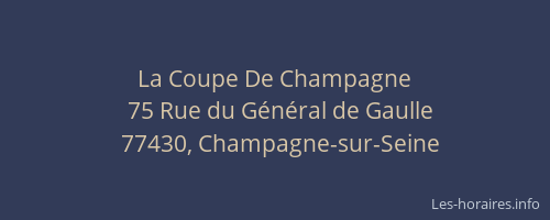 La Coupe De Champagne