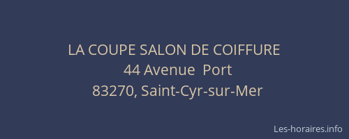LA COUPE SALON DE COIFFURE