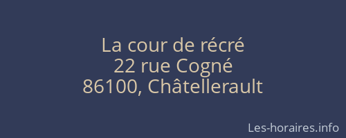 La cour de récré