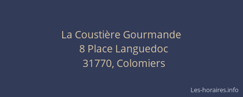 La Coustière Gourmande