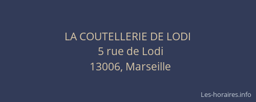 LA COUTELLERIE DE LODI