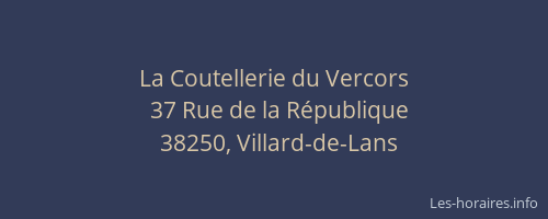 La Coutellerie du Vercors