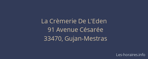 La Cr&egrave;merie De L'Eden