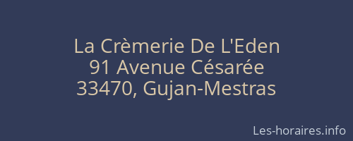La Crèmerie De L'Eden